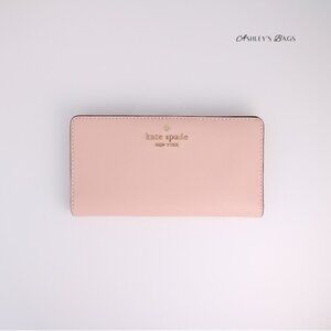Kate Spade Madison Large Slim Bifold Wallet In Conch Pink
